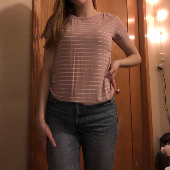 Brandy Melville Striped Pink Top - Picture 2 of 4